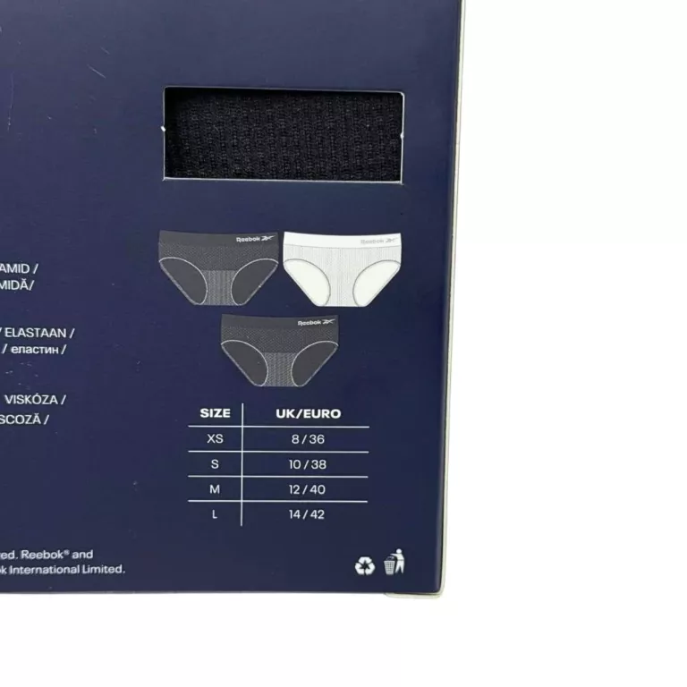 ZESTAW FIG DAMSKICH REEBOK / 1 X BIAŁE I 2 X CZARNE / ROZMIAR XS 36