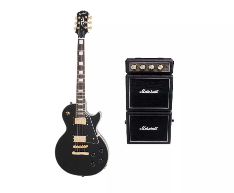 GITARA ELEKTRYCZNA EPIPHONE LP CUSTOM PRO EB + MARSHALL MICROSTACK MS-4