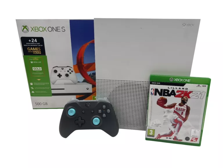 KONSOLA MICROSOFT XBOX ONE S MODEL 1681 500GB + GRA + PAD - OPIS!