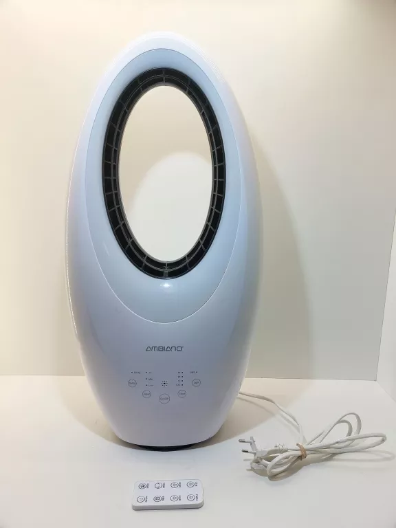WENTYLATOR DOMOWY PODŁOGOWY OSCYLACJA TIMER NOWOCZESNY BEZŁOPATKOWY PILOT