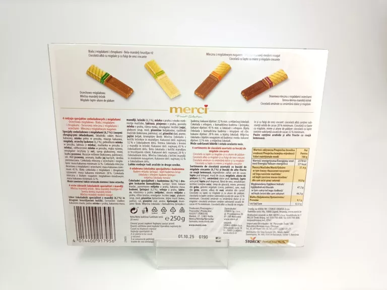 CZEKOLADKI MERCI KOLEKCJA Z MIGDAŁAMI 250G