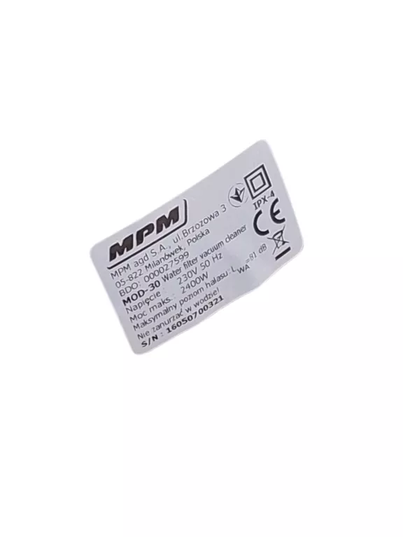 ODKURZACZ WODNY MPM MOD-30 2400 W CZARNY