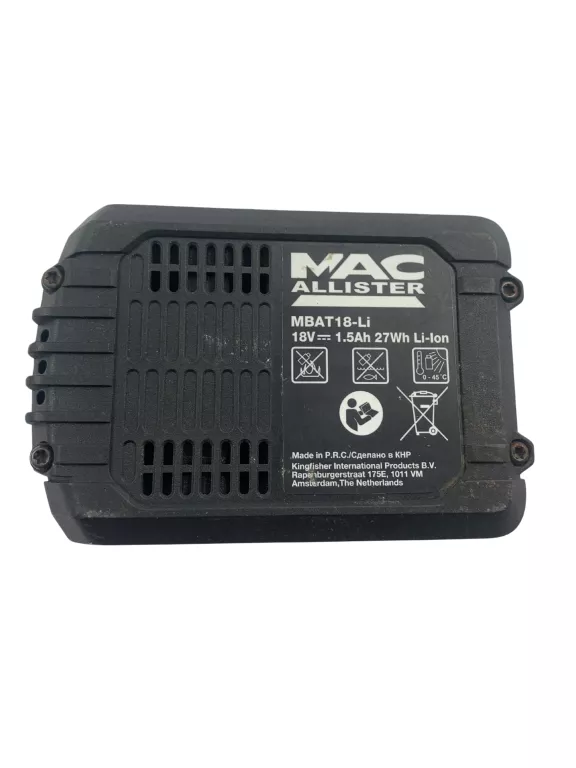 BATERIA MACALLISTER MBAT 18 LI 18V 1,5AH 27WH LION
