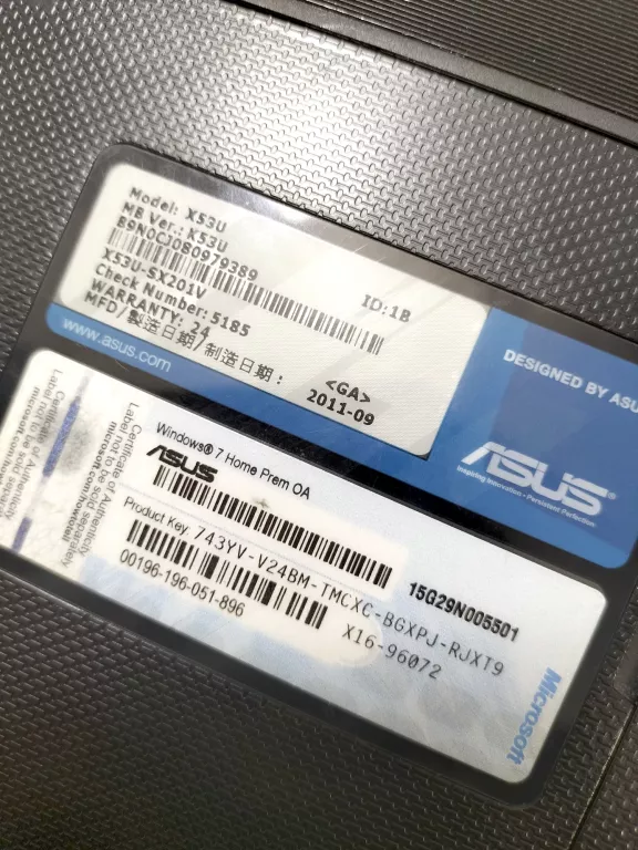 LAPTOP ASUS K53U 8/320GB