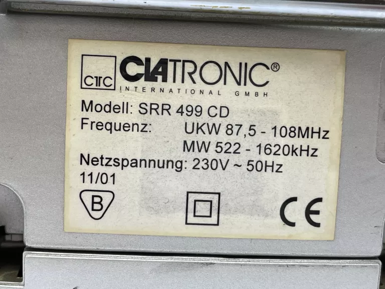 RADIOODTWARZACZ CLATRONIC SRR 499 CD