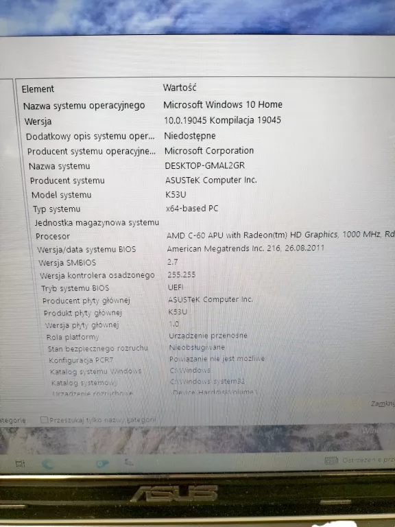 LAPTOP ASUS K53U 8/320GB