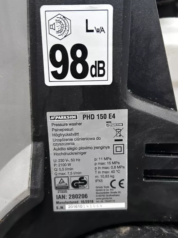 MYJKA CIŚNIENIOWA PARKSIDE PHD 150 F4 POLECAM!