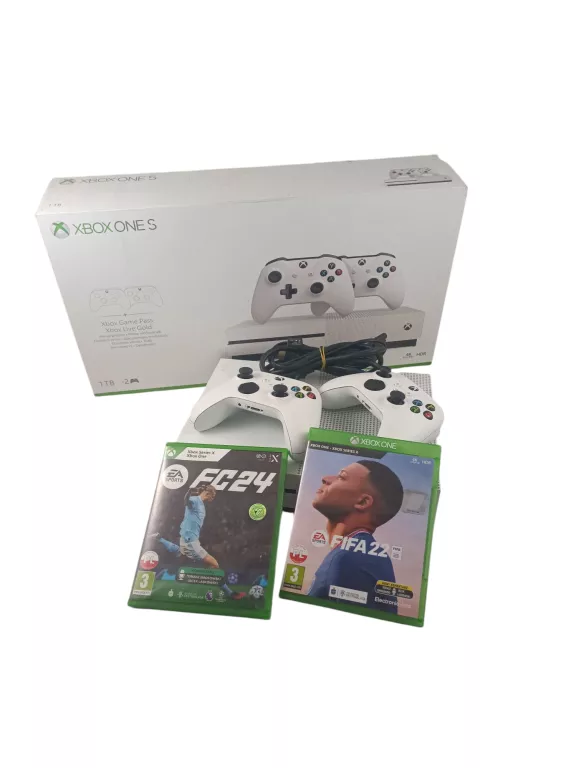 KONSOLA XBOX ONE S 1TB 2X PAD OKABLOWANIE GRY PUDEŁKO