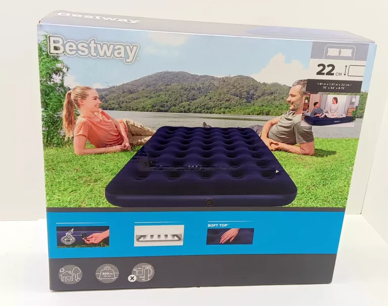 MATERAC DMUCHANY WELUROWY BESTWAY 67002 191X137X22 2 OSOBOWY