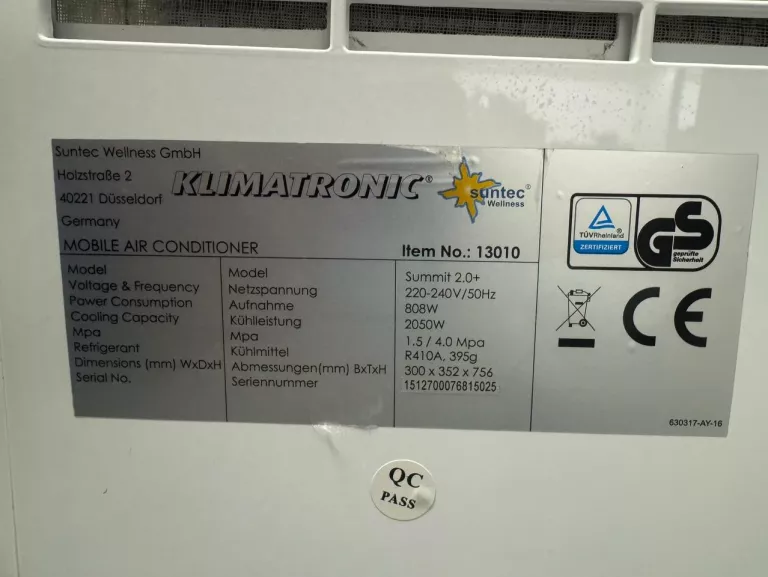 KLIMATYZATOR SUNTEC 13010 2050W