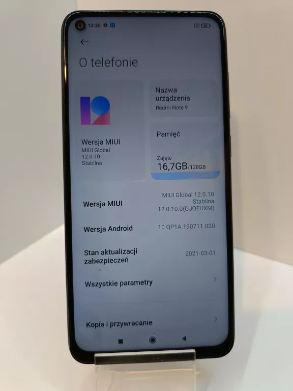 TELEFON - XIAOMI REDMI NOTE 9 4GB/128GB / KOMPLET