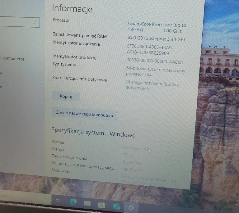 LAPTOP SAMSUNG 905S - 4GB RAM - DYSK 120GB - WIN 10 PRO