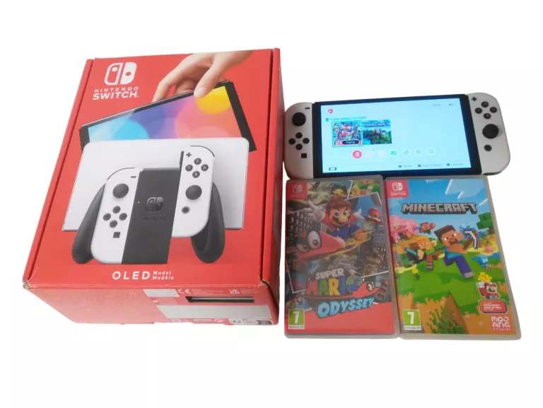 KONSOLA NINTENDO SWITCH OLED BIAŁA Z GRAMI