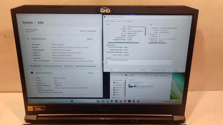 LAPTOP ACER NITRO 5 AN515-55 I7-10750H RTX 3060 512GB SSD 16GB RAM KOMPLET