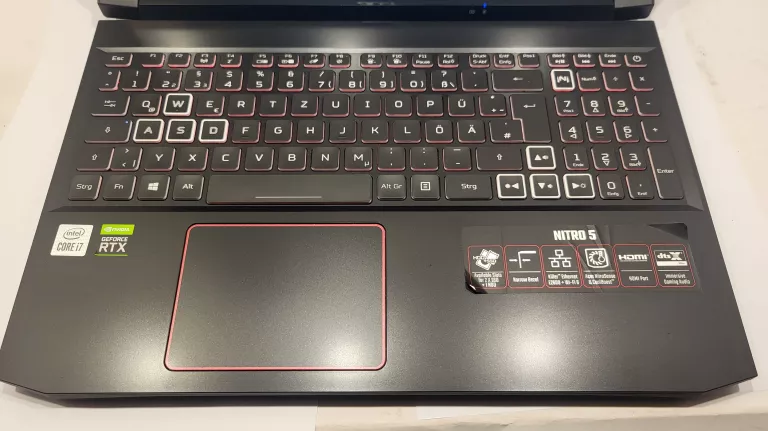 LAPTOP ACER NITRO 5 AN515-55 I7-10750H RTX 3060 512GB SSD 16GB RAM KOMPLET