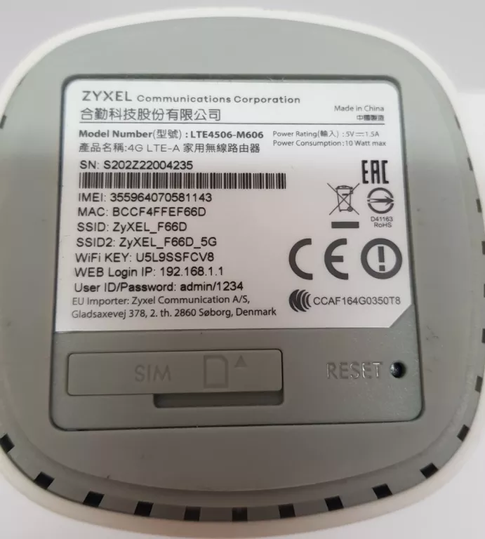 ROUTER ZYXEL LTE4506