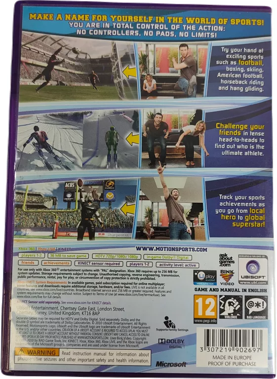 GRA NA XBOX 360 MOTIONSPORTS PLAY FOR REAL KINECT COMPATIB XBOX360