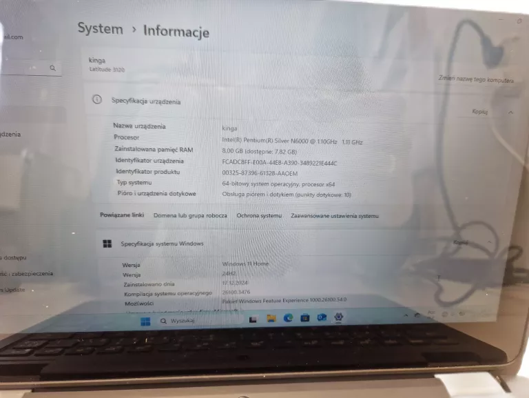 LAPTOP DELL LATITUDE 3120| 8GB|120GB| INEL PENTIUM N6000|ŁADOWARKA
