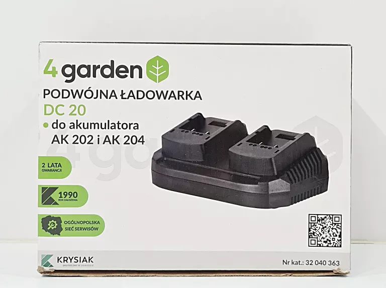 4GARDEN PODWÓJNA ŁADOWARKA DO AKUMULATORÓW KRYSIAK 20V DC20 2.0AH 4.0AH