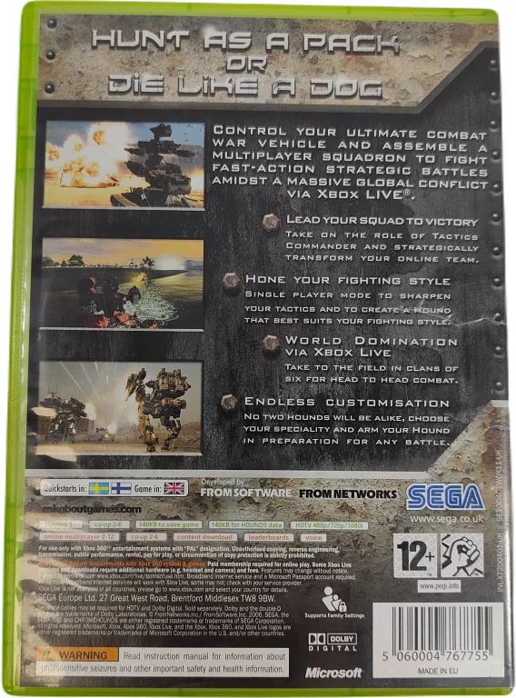 GRA NA KONSOLE XBOX 360 CHROME HOUNDS XBOX360 ANGIELSKA WERSJA