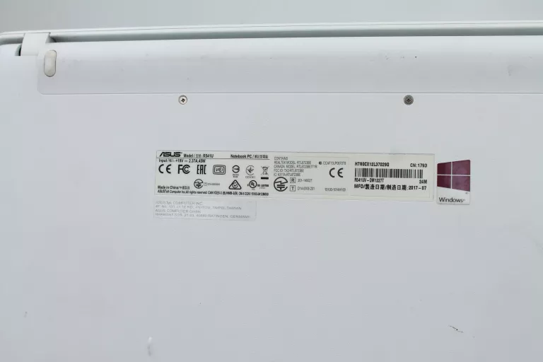 ASUS R541U RTL8723BE BIAŁY + ŁADOWARKA