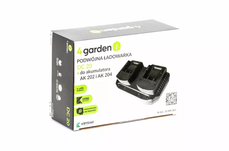 4GARDEN PODWÓJNA ŁADOWARKA DO AKUMULATORÓW KRYSIAK 20V DC20 2.0AH 4.0AH