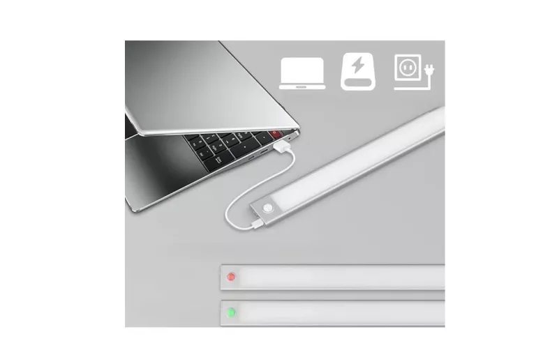LISTWA LED PODSZAFKOWA KUCHENNA OŚWIETLENIE SZAFY CZUJNIK RUCHU 60CM 2SZT