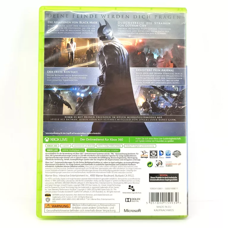 BATMAN ARKHAM ORIGINS XBOX360