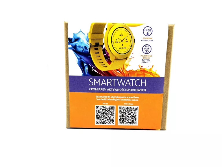 SMARTWATCH ZEGAREK KOLOROWY MŁODZIEŻOWY Z GUMOWYM PASKIEM ŻÓŁTY FOREVER