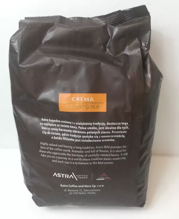 KAWA ZIARNISTA ARABICA CREMA ŁAGODA 1KG ASTRA