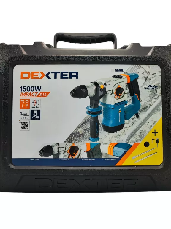 MŁOTOWIERTARKA DEXTER 1500W IMPACT WALIZKA ZESTAW