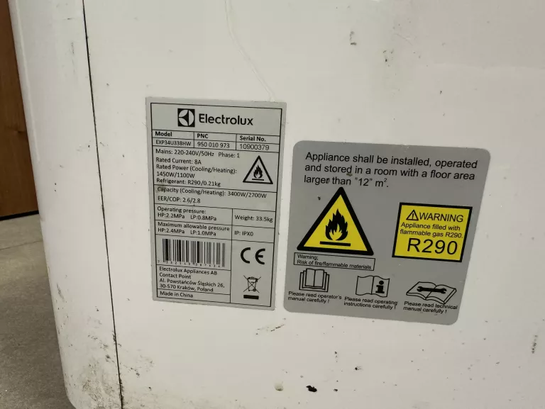 ELECTROLUX EXP34U338HW KLIMATYZATOR PRZENOŚNY