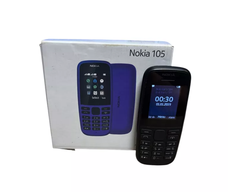 KLASYCZNY TELEFON NOKIA 105 2019 DUAL SIM 4-EDYCJA CZARNA RADIO LATARKA