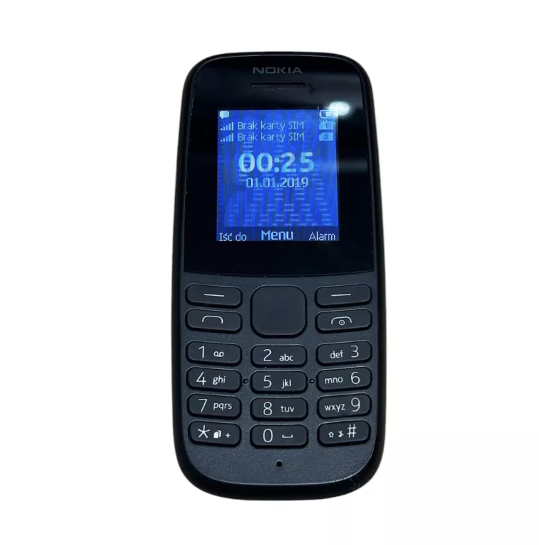 KLASYCZNY TELEFON NOKIA 105 2019 DUAL SIM 4-EDYCJA CZARNA RADIO LATARKA