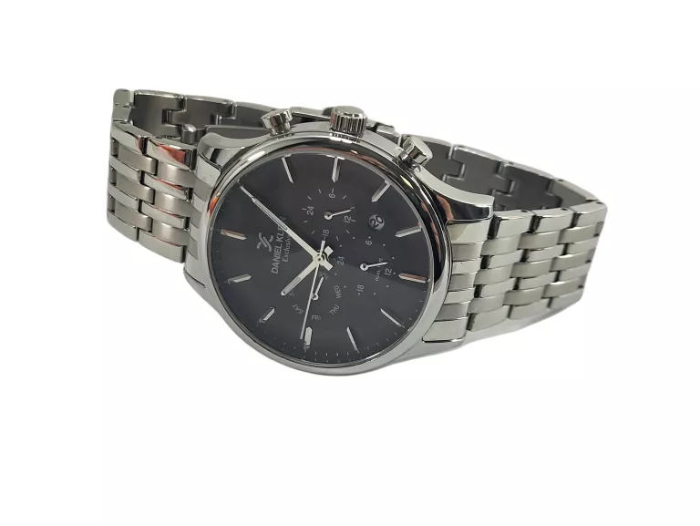 ZEGAREK MĘSKI NA BRANSOLECIE SREBRNY DANIEL KLEIN EXCLUSIVE 11911A