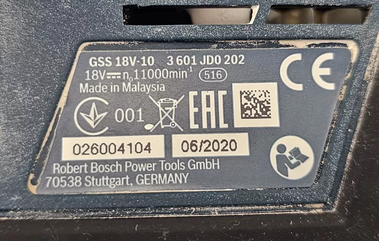 SZLIFIERKA OSCYLACYJNA BOSCH GSS 18V-10 + AKUMULATOR