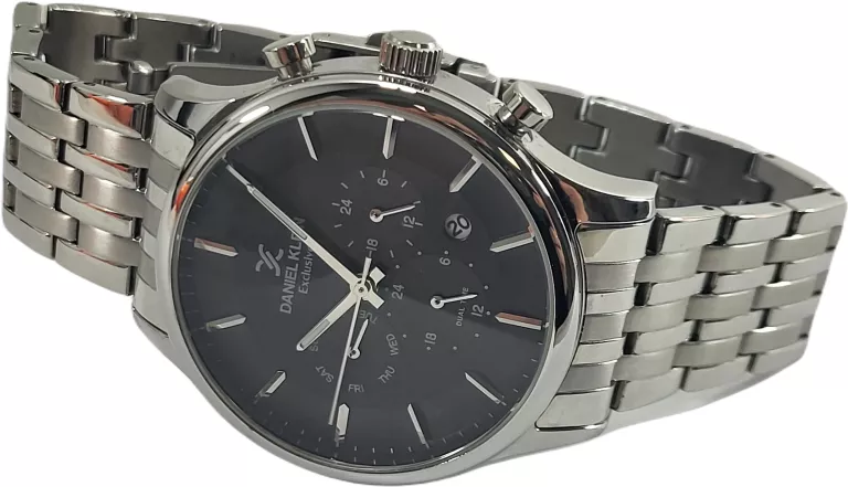 ZEGAREK MĘSKI NA BRANSOLECIE SREBRNY DANIEL KLEIN EXCLUSIVE 11911A