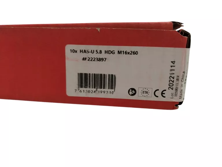 10 SZT 10X PRĘT KOTWY HAS-U 5.8 M16X260 HILTI