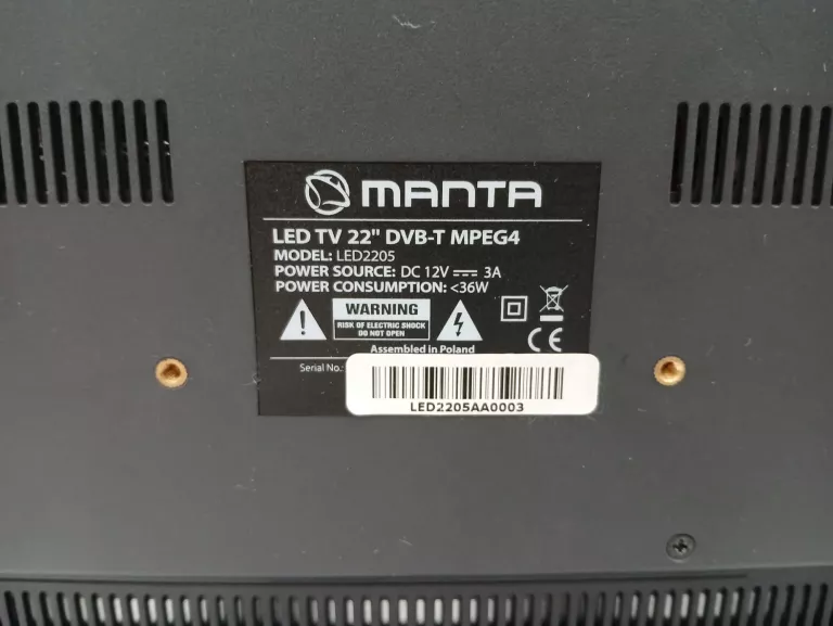 TELEWIZOR MANTA LED2205 22" FULL HD LED