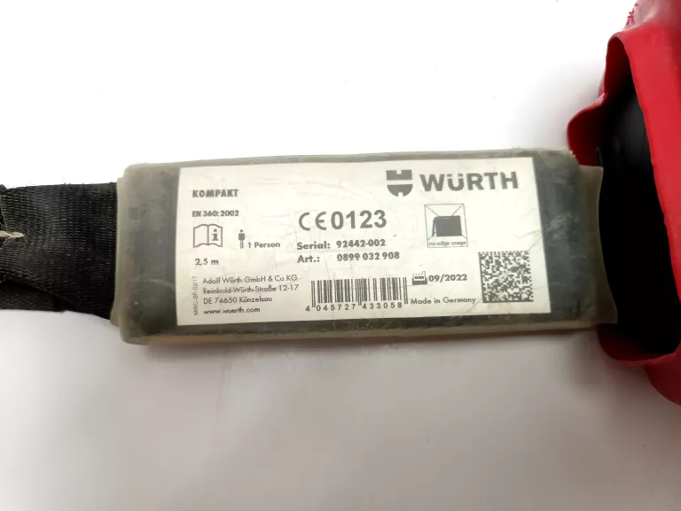 WÜRTH PAS ZWIJANY 2,5M - ZABEZPIECZENIE PRZED UPADKIEM