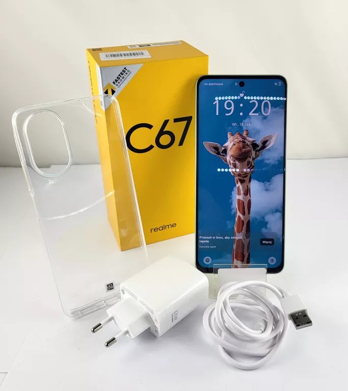 TELEFON REALME C67 8/256GB KOMPLET ŁADOWARKA ETUI SZKŁO HARTOWANE