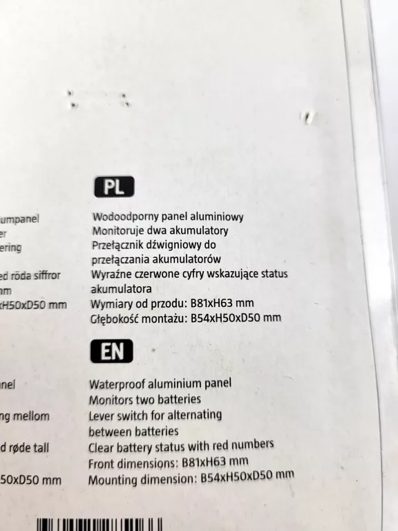 KAYOBA MONITOR STANU AKUMULATORÓW IP65 12 V