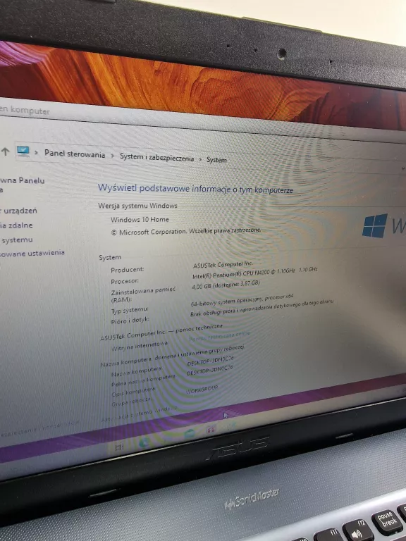 LAPTOP ASUS VIVOBOOK MAX R541N 4 GB / 250 GB