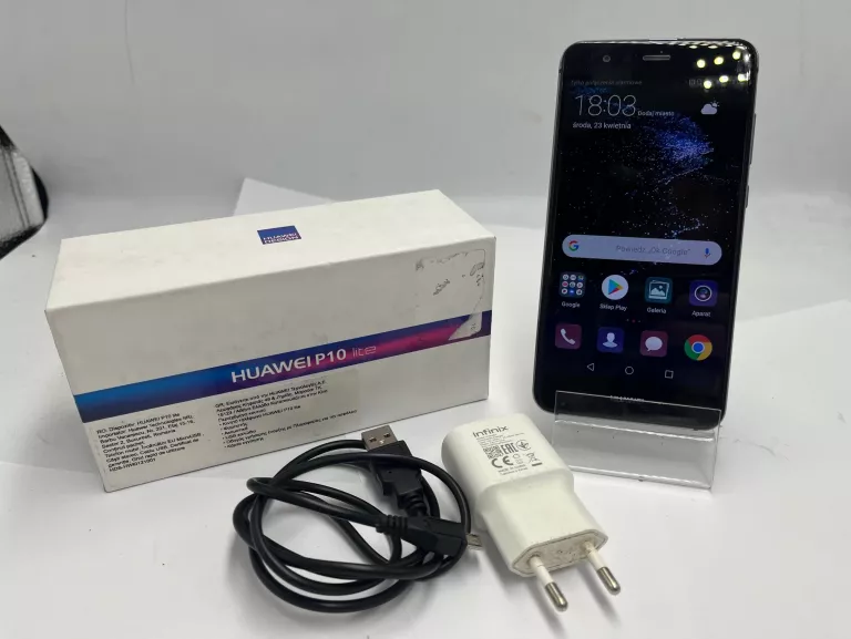 TELEFON HUAWEI P10 LITE + PUDEŁKO + ŁADOWARKA