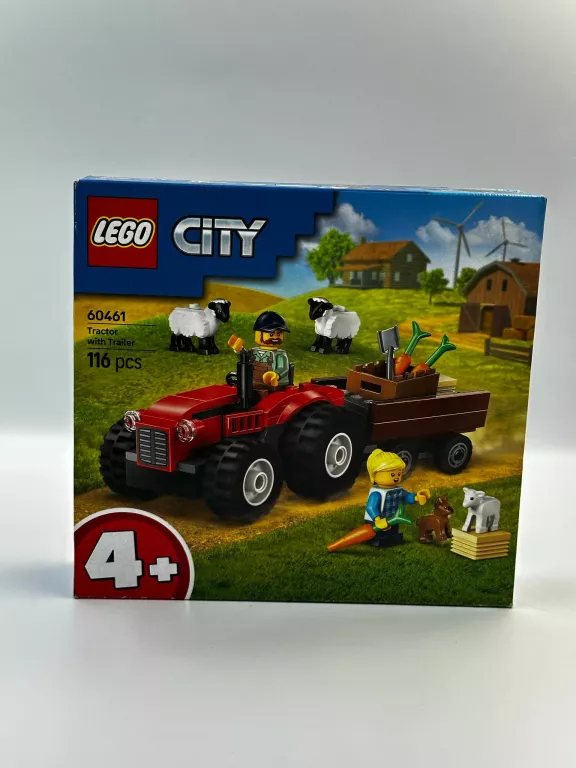 LEGO CITY CZERWONY TRAKTOR Z PRZYCZEPĄ I OWCAMI 60461