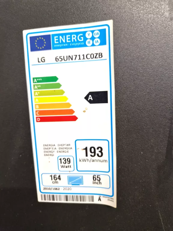 TELEWIZOR LED LG 65UN711C 65 CALI 4K UHD