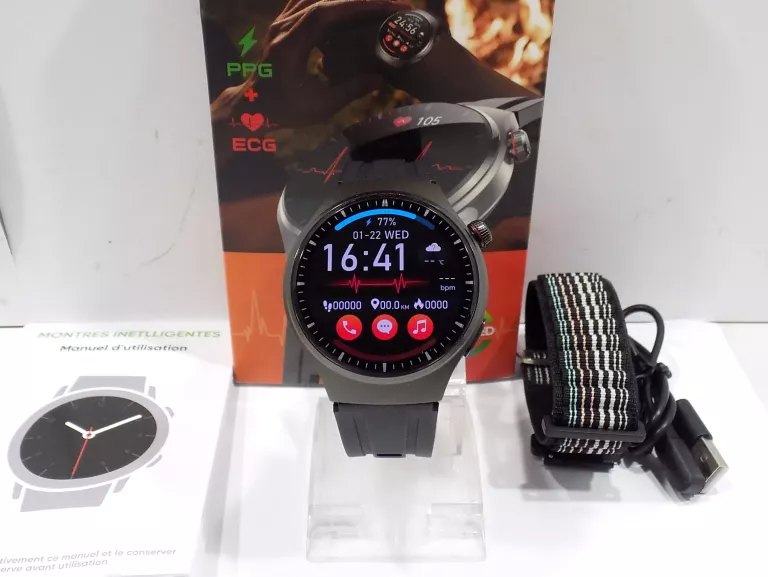 SMARTWATCH MT200 EKG POMIAR CUKRU PULS CIŚNIENIE ZESTAW