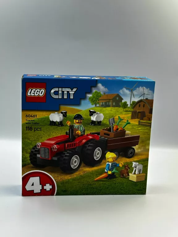 LEGO CITY CZERWONY TRAKTOR Z PRZYCZEPĄ I OWCAMI 60461