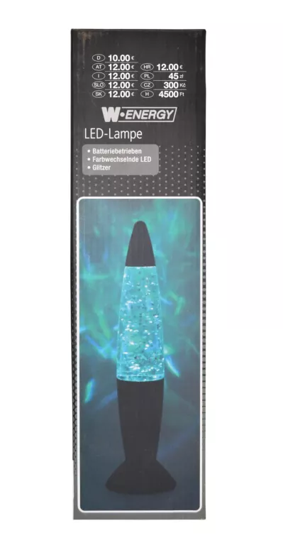 LAMPKA LAWA BROKATOWA BATERIE LED ZMIENIAJĄCA KOLORY