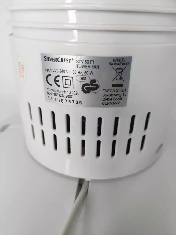 WENTYLATOR KOLUMNOWY SILVERCREST STV 50 F1